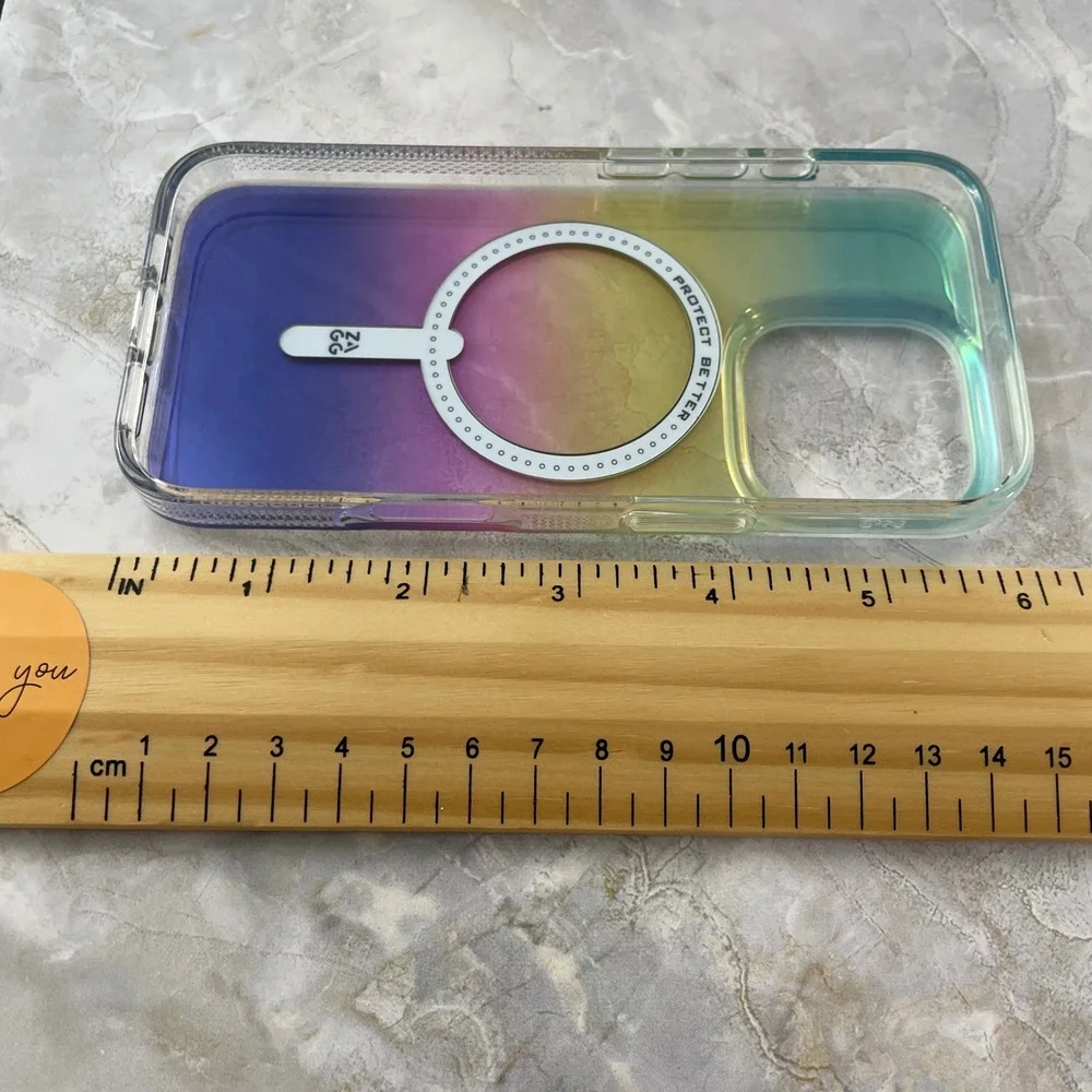 ZAGG iPhone 14 Pro Case Iridescent MagSafe Ombre Gradient Protective Cover